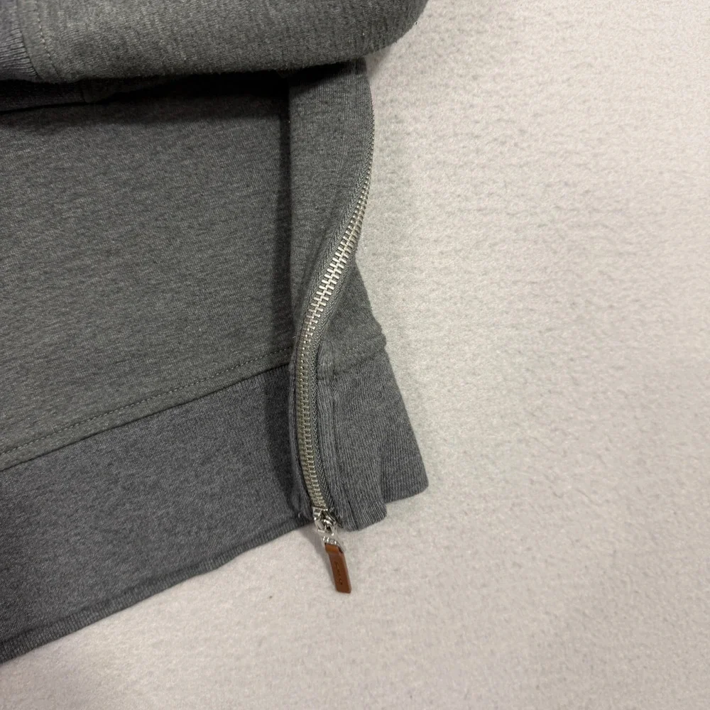 Polo Ralph Lauren Sweatshirt Mens S Gray Side Zip Crewneck Pullover V-Stitch
